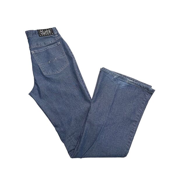 Mudd Jeans Girls 11 (28x30) Distressed Hems Pants Bootcut Blue Cotton Blend - Picture 6 of 16